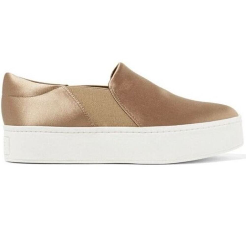 Vince Tan Fawn Warren Satin Loafers Flats Sneakers Slip-On Size 6